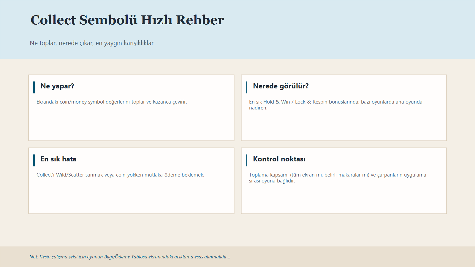 Collect Sembolünün Ne Yaptığı, Nerede Görüldüğü Ve Sık Hataları Özetleyen Infografik