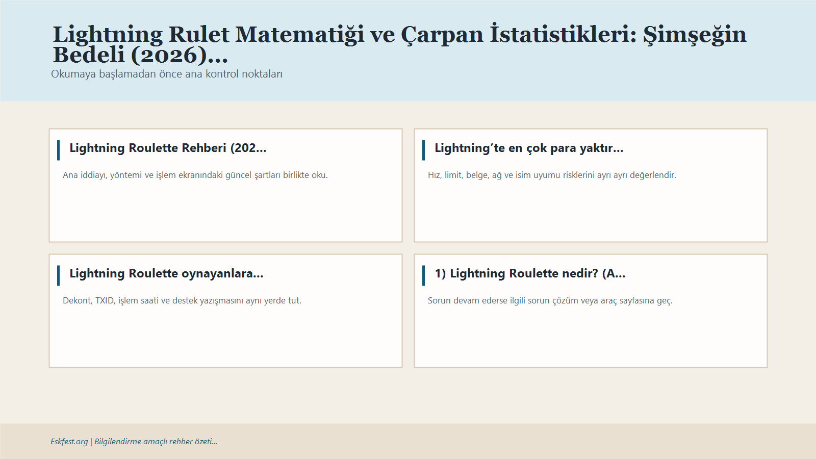 Lightning Rulet Matematiği Ve Çarpan İstatistikleri: Şimşeğin Bedeli (2026) Için Kısa Karar Ve Kontrol Infografiği